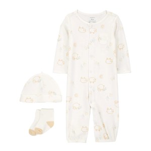 Carter's Kışlık Bebek Çorap Şapka Tulum 3'lü Set