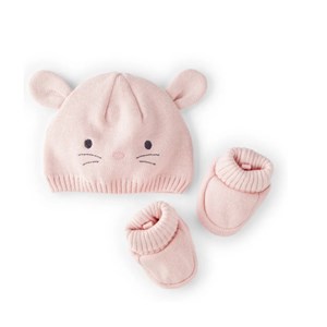 Carter's Kız Bebek Örme Patik Şapka 2'li Set