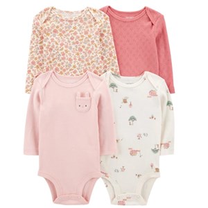Carter's Layette Kız Bebek Uzun Kollu Body 4'lü Set