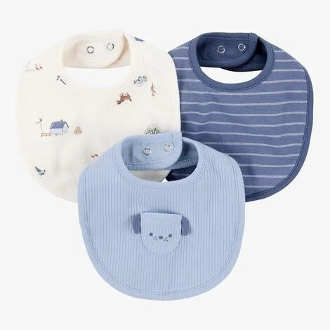 Carters Erkek Bebek Önlük Set 3'lü Paket Mavi