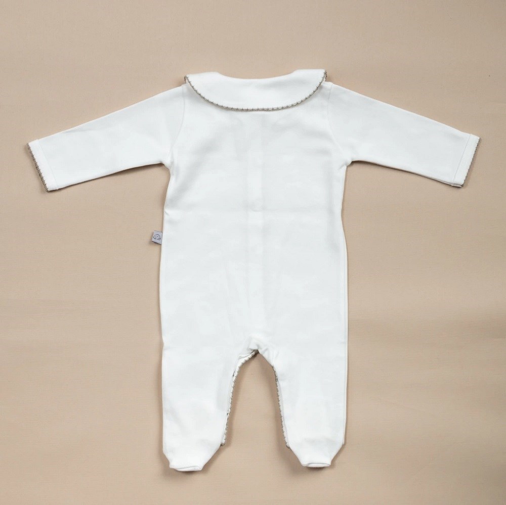 Mayys Baby Royal Neva Nakışlı Küf Yeşili Tığ İşi Süslemeli 5' li Organik Hastane Çıkış Seti Beyaz