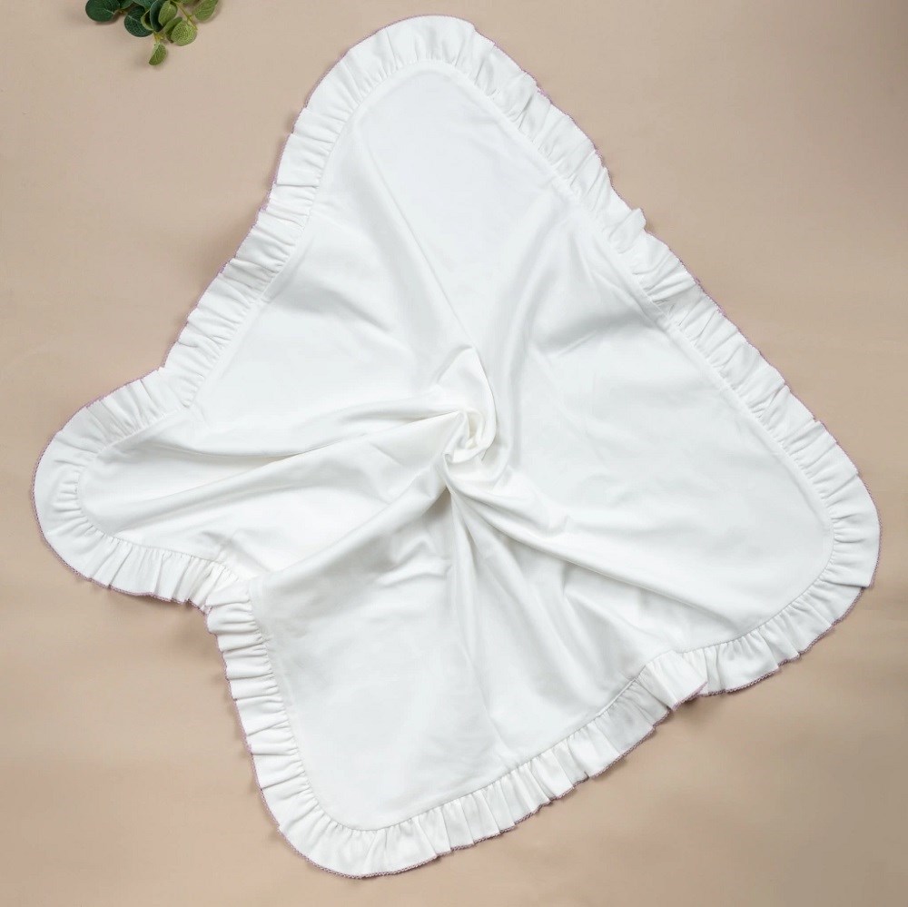 Mayys Baby Lady LilaTığ İşi Süslemeli Fırfırlı 9'lu Kız Bebek Organik Hastane Çıkış Seti Beyaz