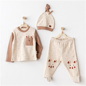 Andywawa Erkek Bebek Penye Zıbın 2'li Set- Bear