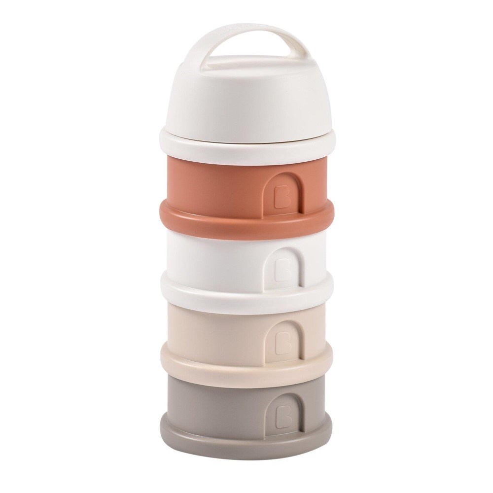 Beaba 4 Katmanlı Süt Tozu Kutusu Ve Atıştırmalık Kabı  (Cotton White/Terracotta) 