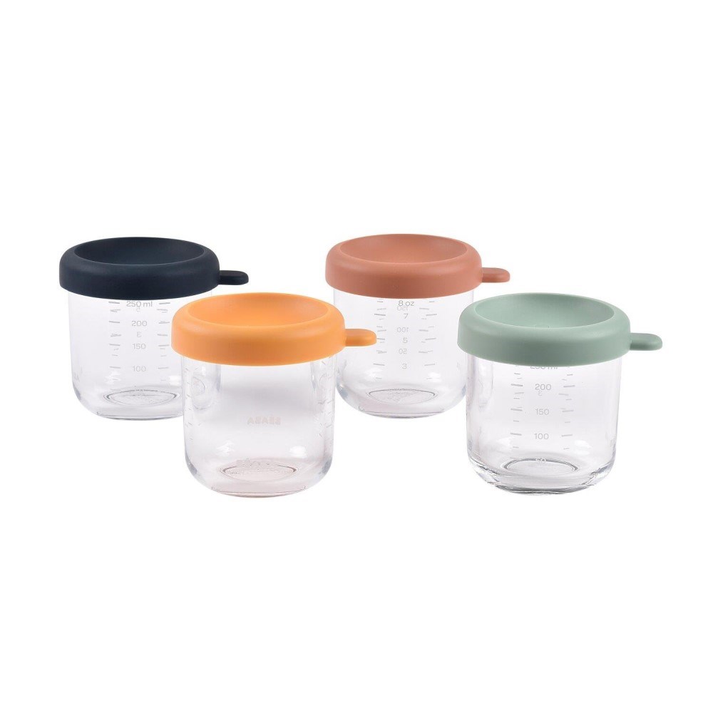 Beaba Bebek Cam Mama Kavanozu 4'lü Set 250 ml Sunrise Color Mix 
