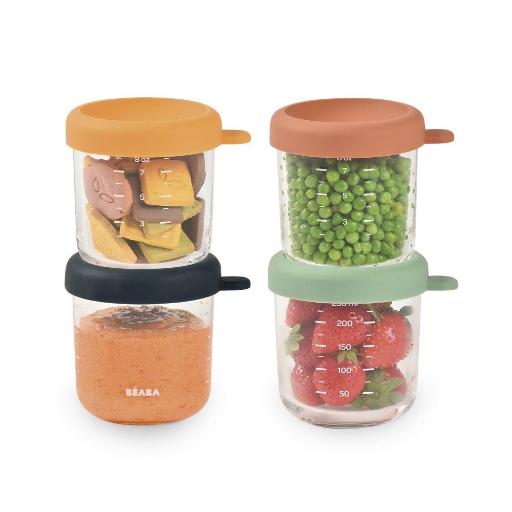 Beaba Bebek Cam Mama Kavanozu 4'lü Set 250 ml Sunrise Color Mix 