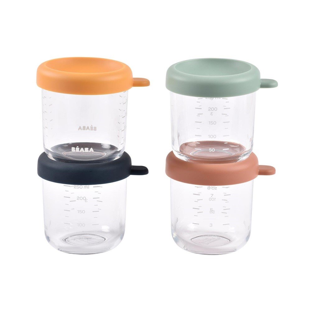 Beaba Bebek Cam Mama Kavanozu 4'lü Set 250 ml Sunrise Color Mix 