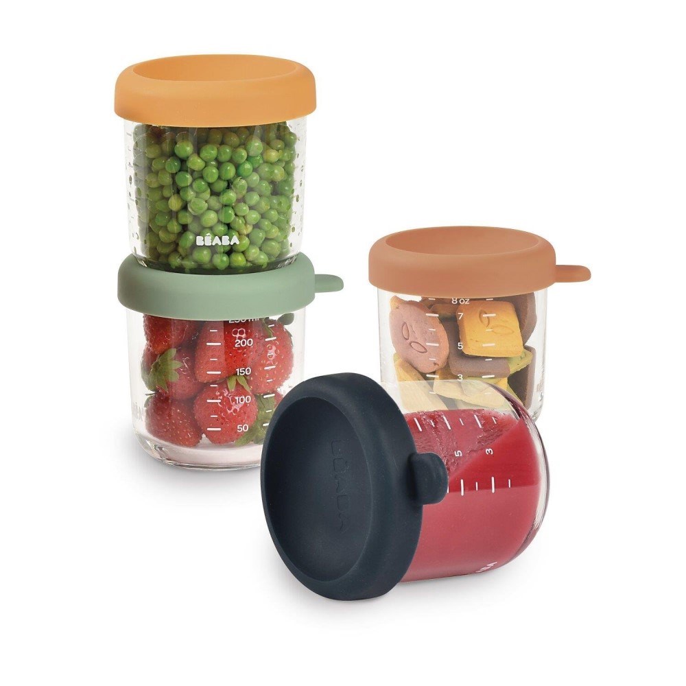 Beaba Bebek Cam Mama Kavanozu 4'lü Set 250 ml Sunrise Color Mix 