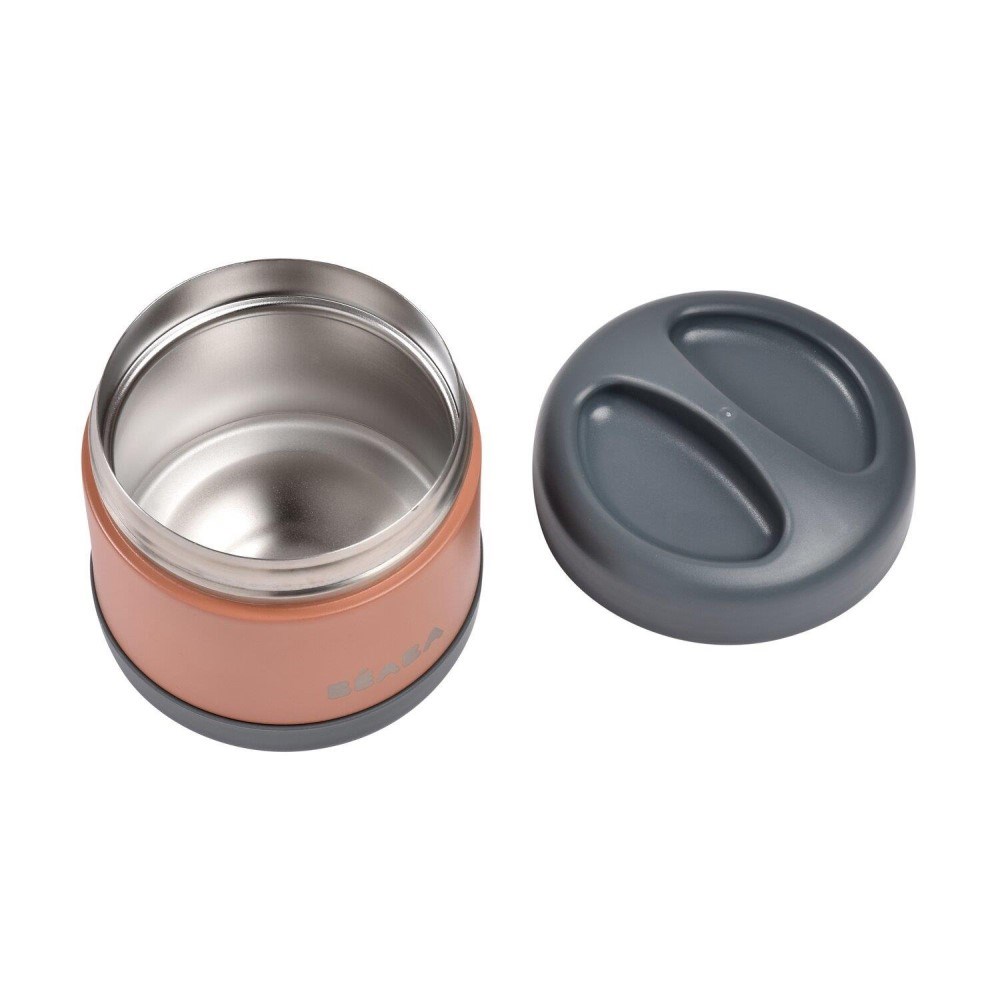Beaba Paslanmaz Çelik Yiyecek Termosu (Mineral Grey/Terracotta) 