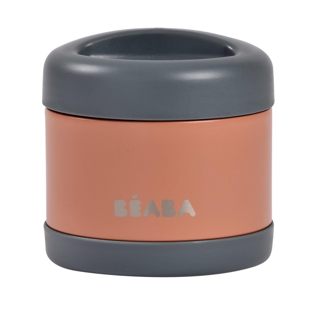 Beaba Paslanmaz Çelik Yiyecek Termosu (Mineral Grey/Terracotta) 