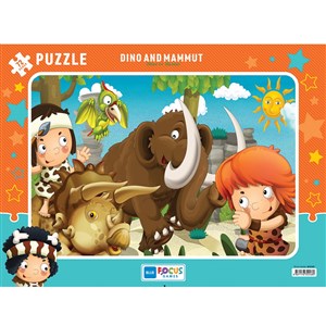 Blue Focus 72 Parça Puzzle - Dino ve Mamut