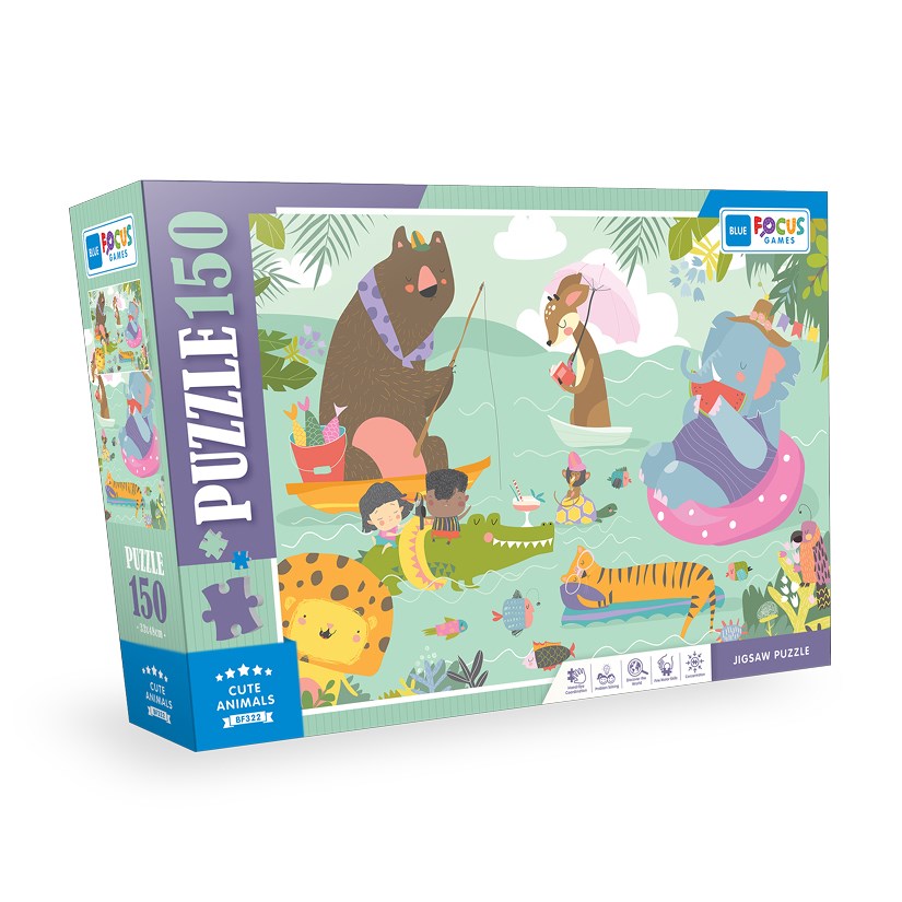 Blue Focus 150 Parça Puzzle Sevimli Hayvanlar 