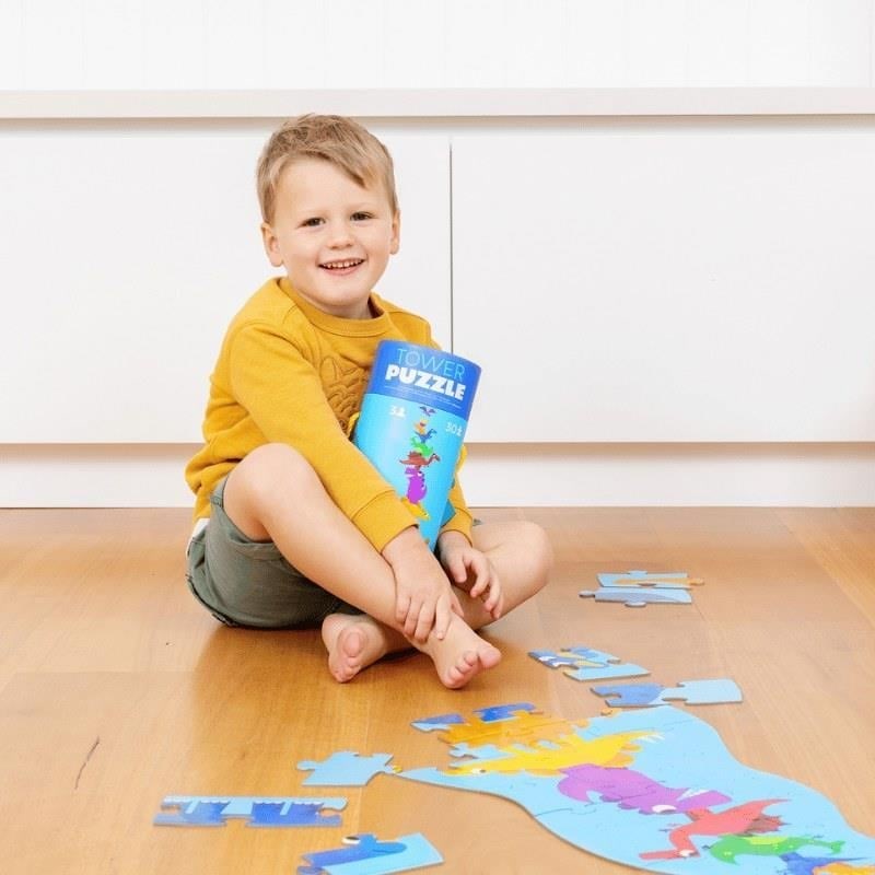 Crocodile Creek Dev Kule Puzzle 30 Parça Dinozor 3 Yaş+ 