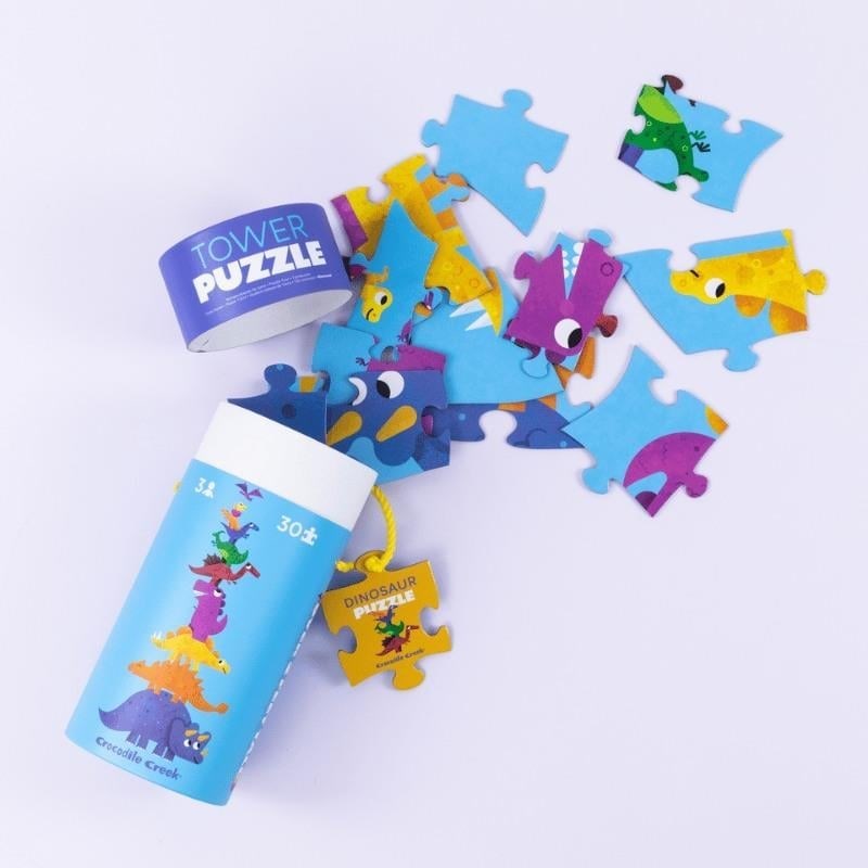 Crocodile Creek Dev Kule Puzzle 30 Parça Dinozor 3 Yaş+ 