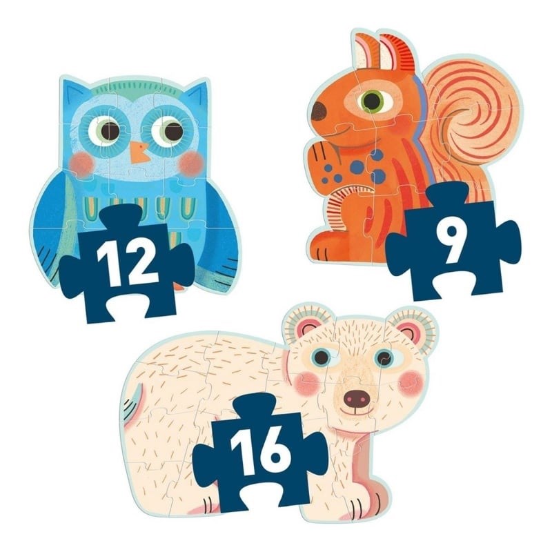Djeco İlerleyen Puzzle In The Forest 9,12,16 Pcs 24 Ay+ 