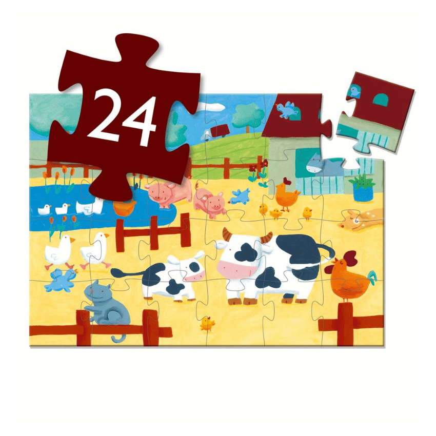 Djeco Dekoratif Puzzle 24 Parça - The Cows On The Farm 