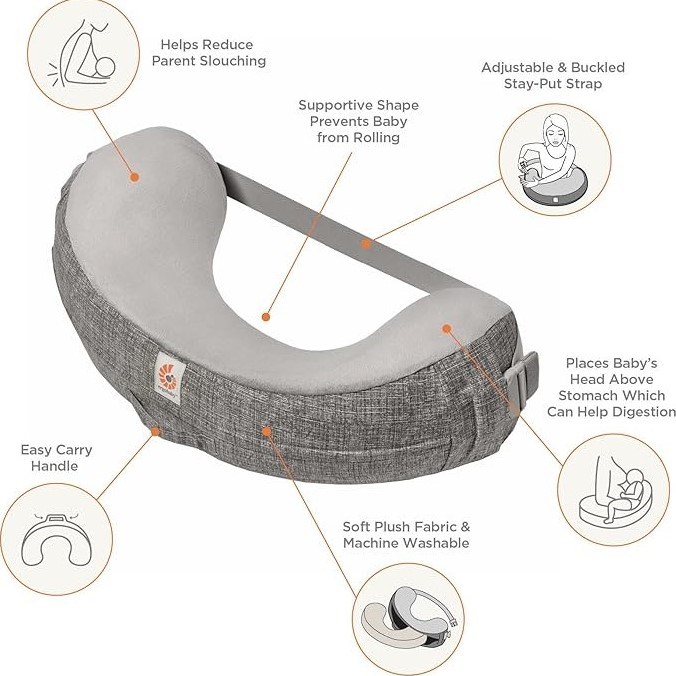 Ergobaby Natural Curve Emzirme Yastığı (moonlight grey) 