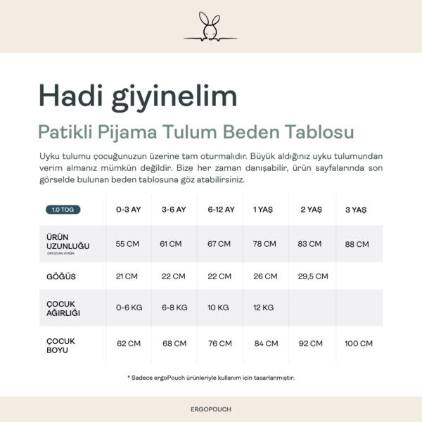 ErgoPouch Organik Pamuklu Patikli Pijama Tulum 0.2 TOG Birthday Blobs Krem
