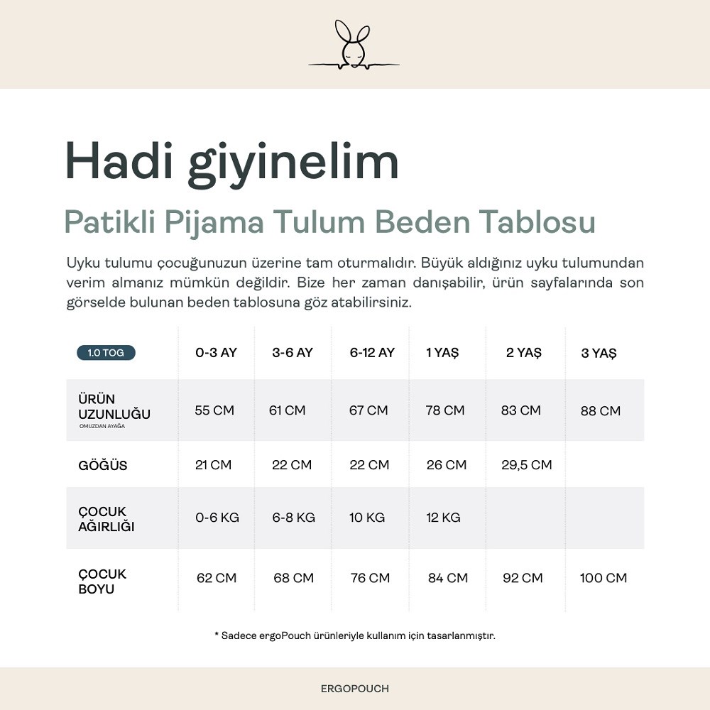 ErgoPouch Organik Pamuklu Patikli Pijama Tulum 0.2 TOG Willow Yeşil