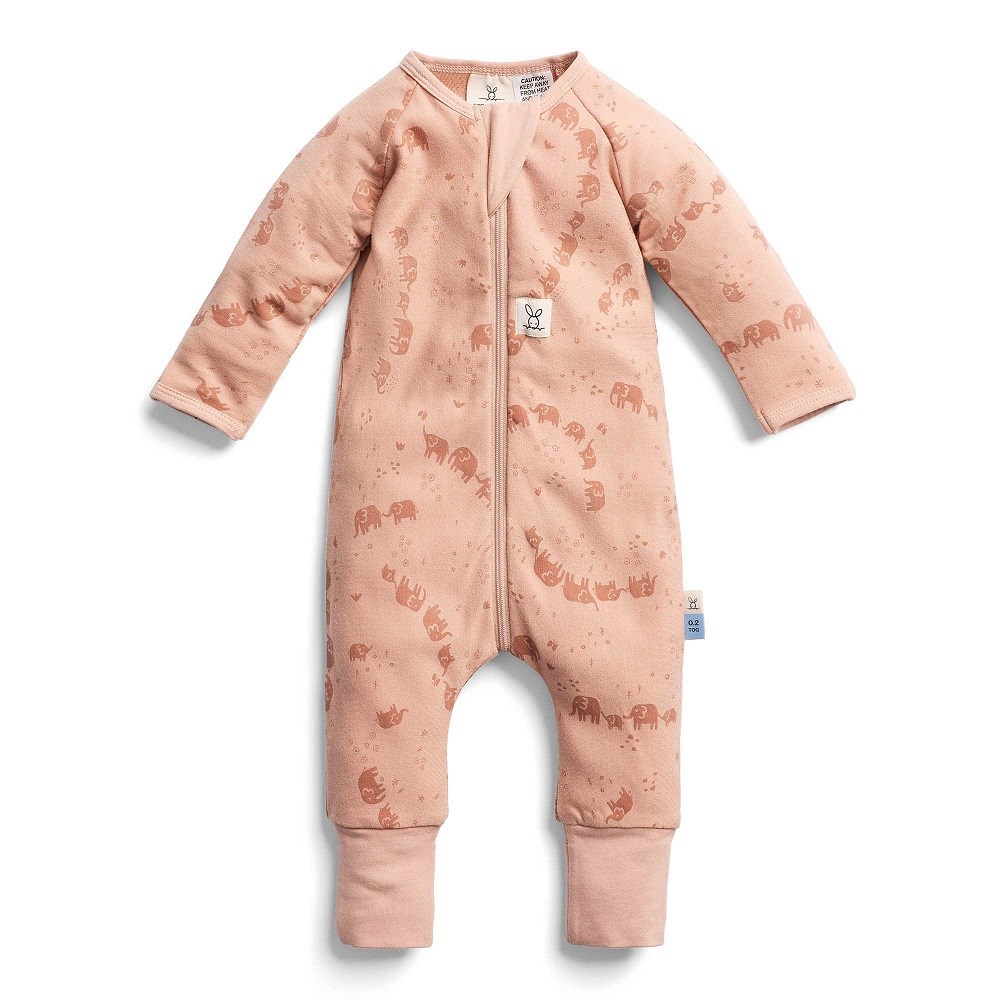 ErgoPouch Organik Pamuklu Patikli Pijama Tulum1.0 TOG Elephant Parade Pembe