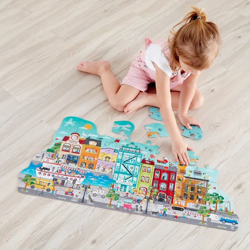 Hape Puzzle Hareketli Şehir Yapbozu 
