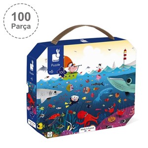 Janod 100 Parça Çantalı Puzzle - Sualtı Dünyası