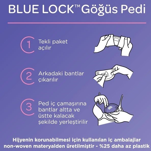 Lansinoh Blue Lock Göğüs Pedi 60 adet Orjinal