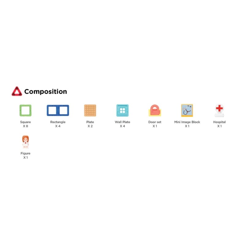 Magformers Mıknatıslı Hospital Set 22 Parça 3 Yaş+ 