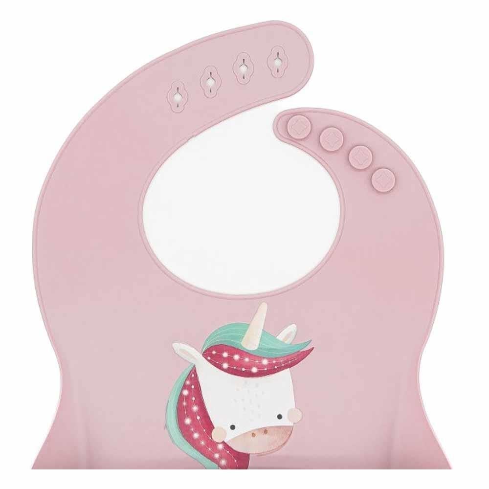 Sassi Silikon Cepli Mama Önlüğü -  Sevimli Unicorn 