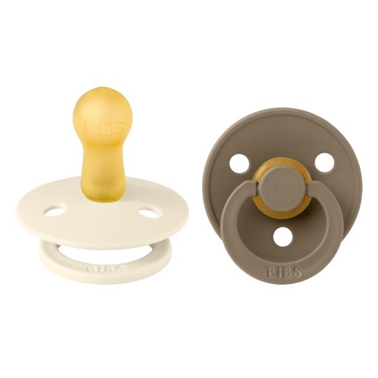 Bibs Colour Bebek Doğal Kauçuk 2'li  Emzik Ivory / Dark Oak  6-18 Ay Kahverengi 