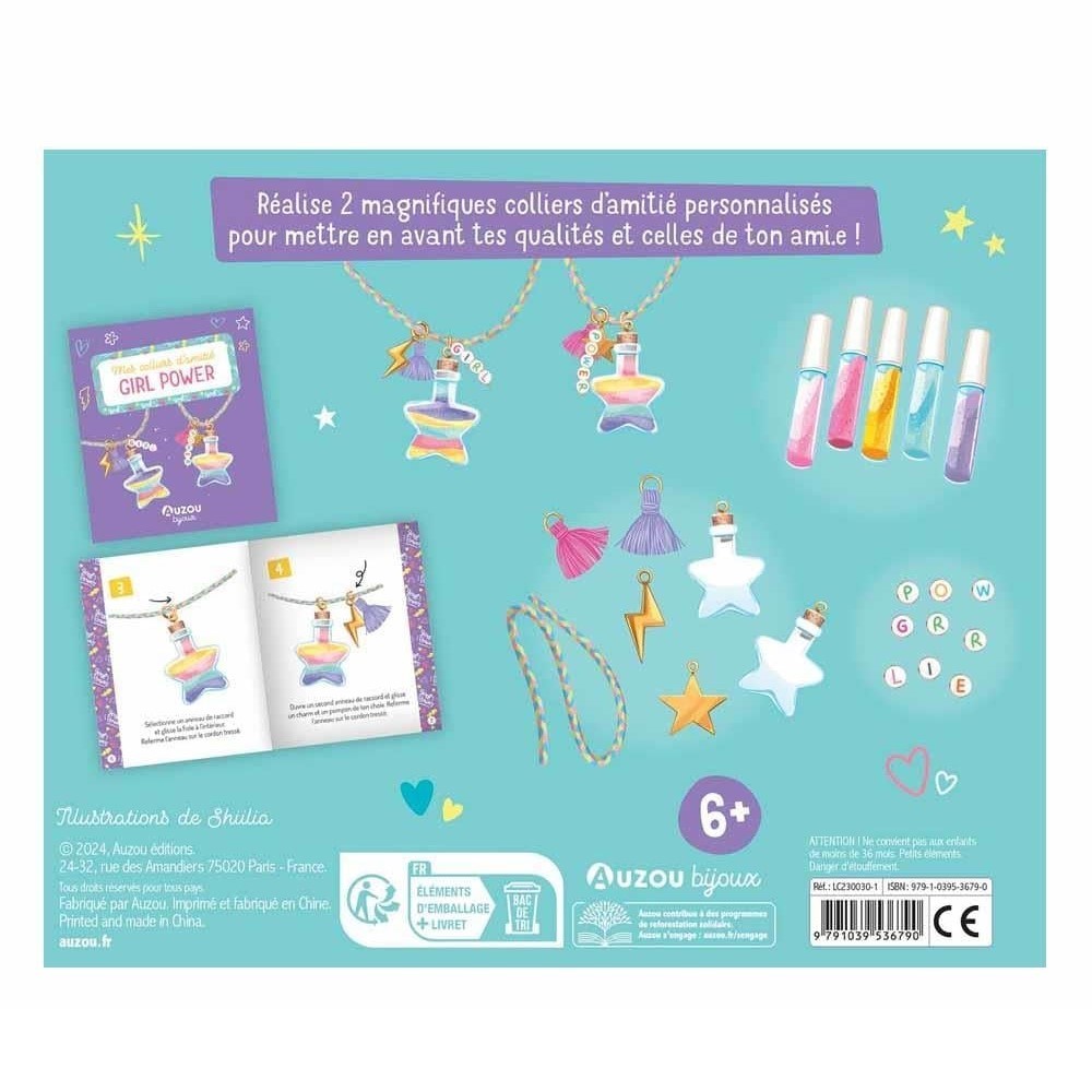 Auzou Toys Kız Gücü Kişiye Özel Arkadaşlık Kolyesi Tasarlayın Orjinal