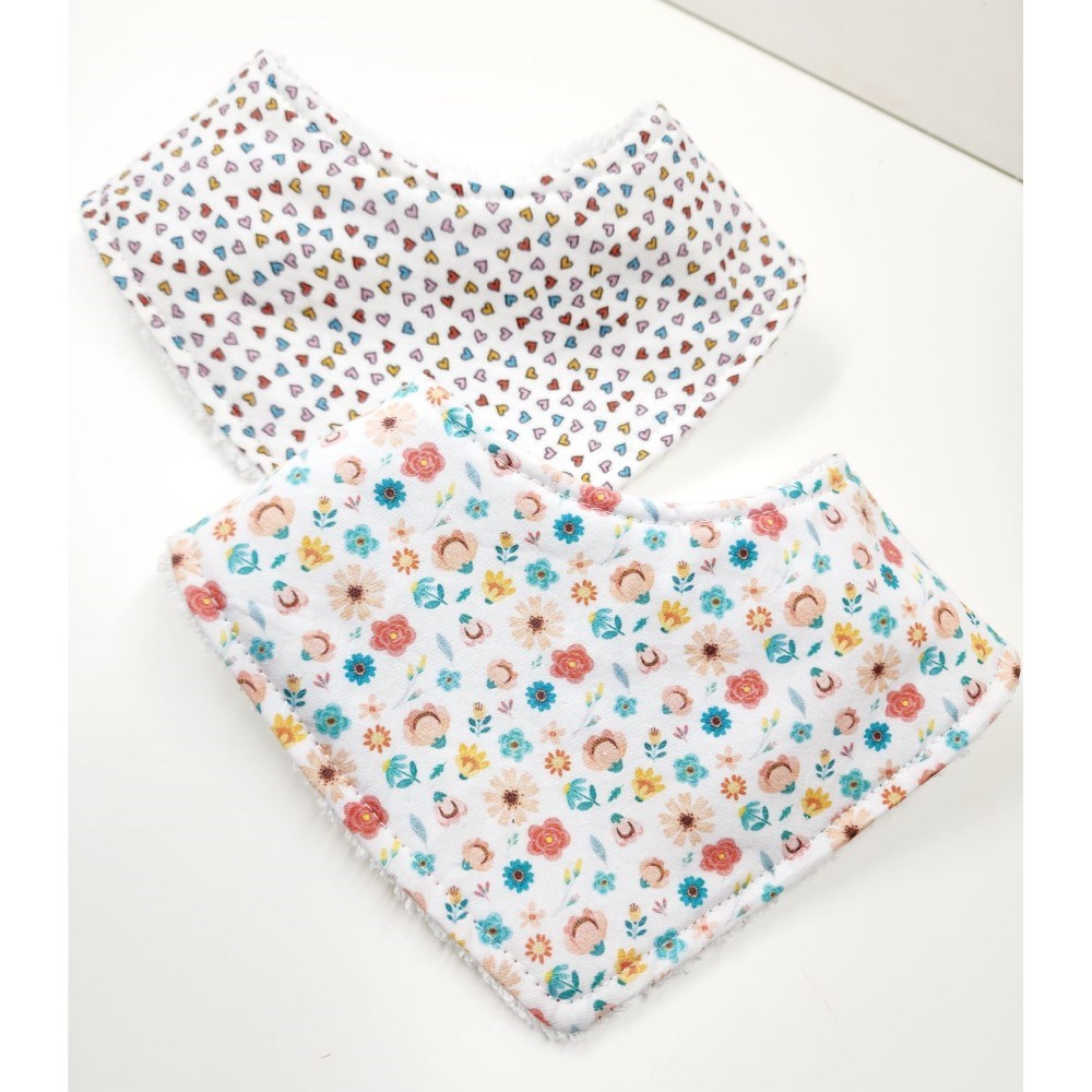 Le Petit Dodo Fular+ Salya Önlük 2'li Set Kalp-Çiçek 