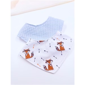 Le Petit Dodo Su Geçirmez Mama Önlük 2'li Set Blue-Tilki