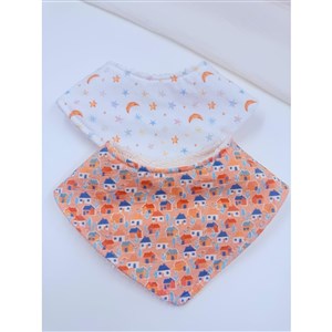 Le Petit Dodo Su Geçirmez Mama Önlük 2'li Set La Lune- Sweet Home