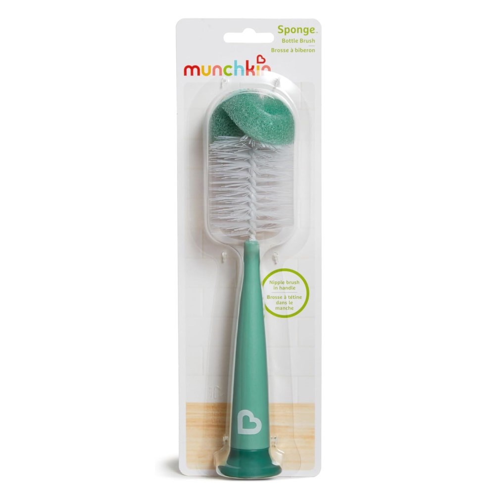 Munchkin Bristle Sünger Uçlu Bebek Biberonu Temizleme Fırçası Yeşil 