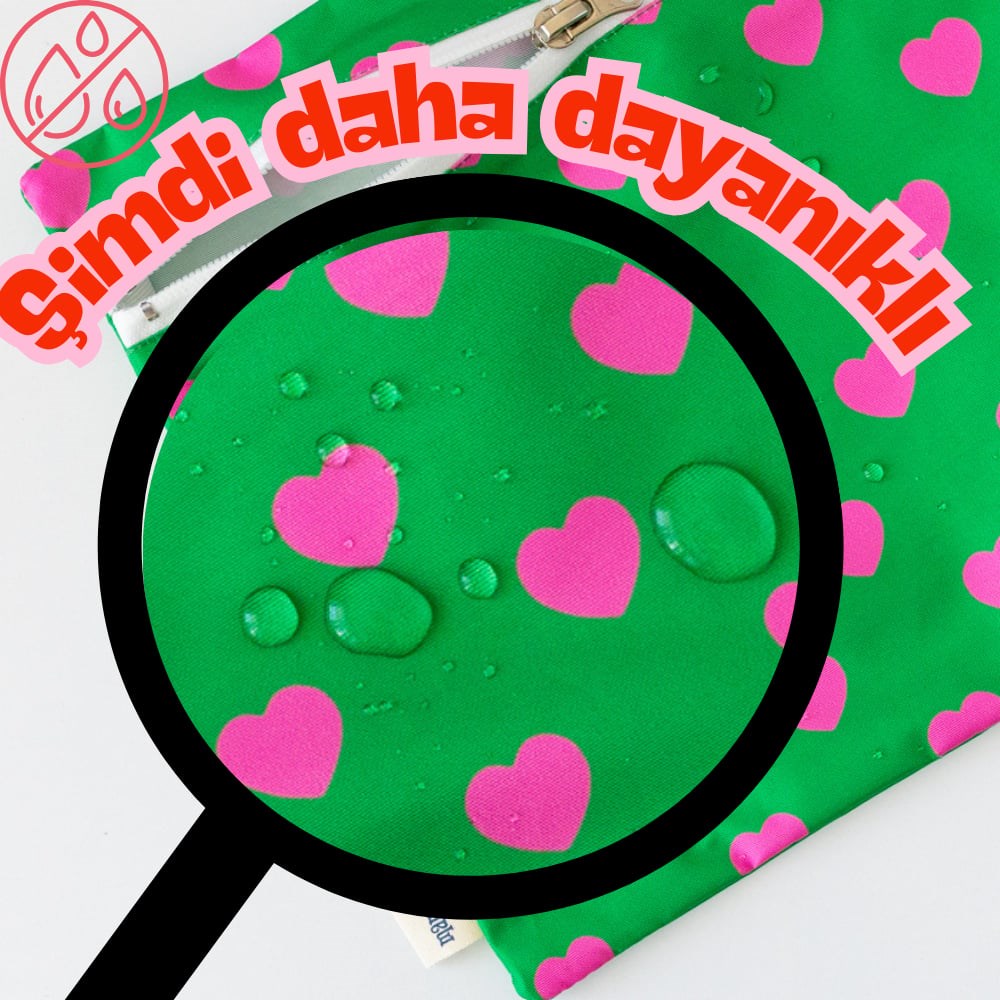 Mama Yoyo 2'li  Islak/Kirli Çantası Kalpli 