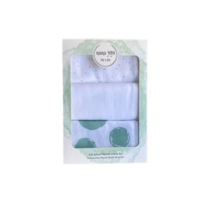 Mama Yoyo Çok Amaçlı Organik 3'lü Müslin Set - Mint Puantiye