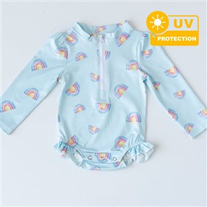 Mama Yoyo Önden Fermuarlı Çıtçıtlı Mayo- Gökkuşağı