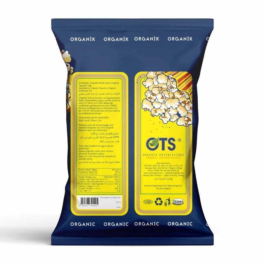 Ots Organik Patlamış Mısır 70 gr 