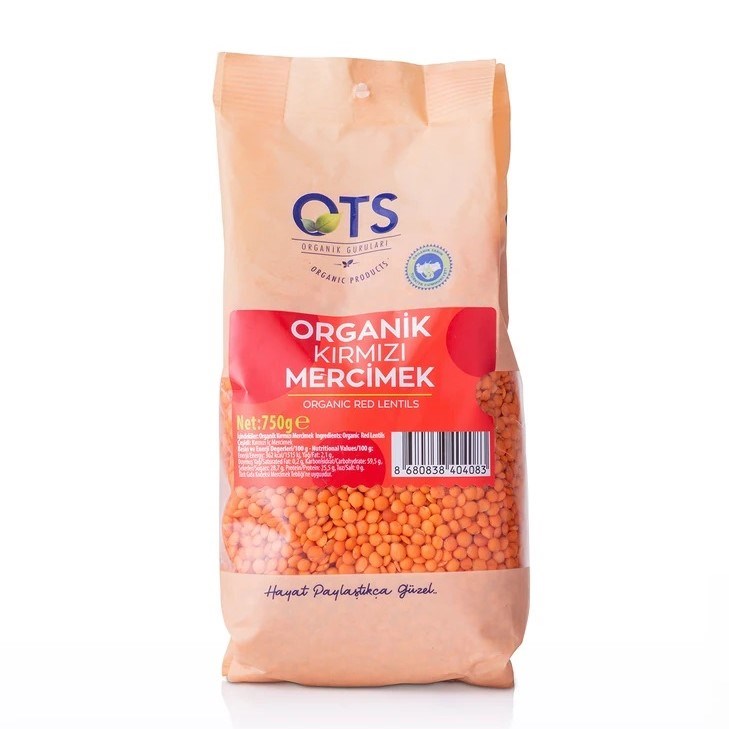 Ots Organik Kırmızı Mercimek 750 gr 