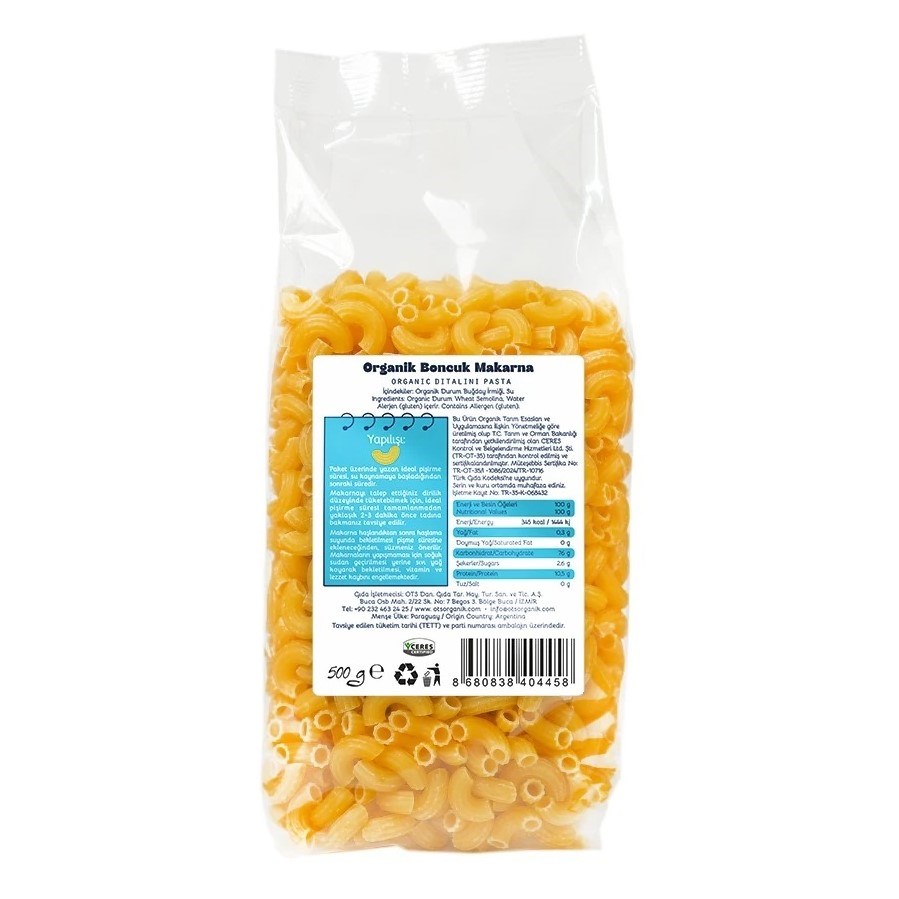 Ots Organik Boncuk Makarna 500 gr 