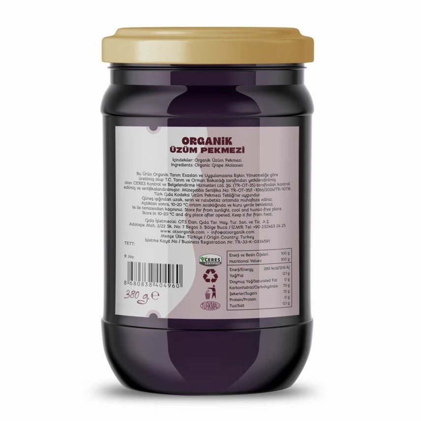 Ots Organik Üzüm Pekmezi 380 gr 