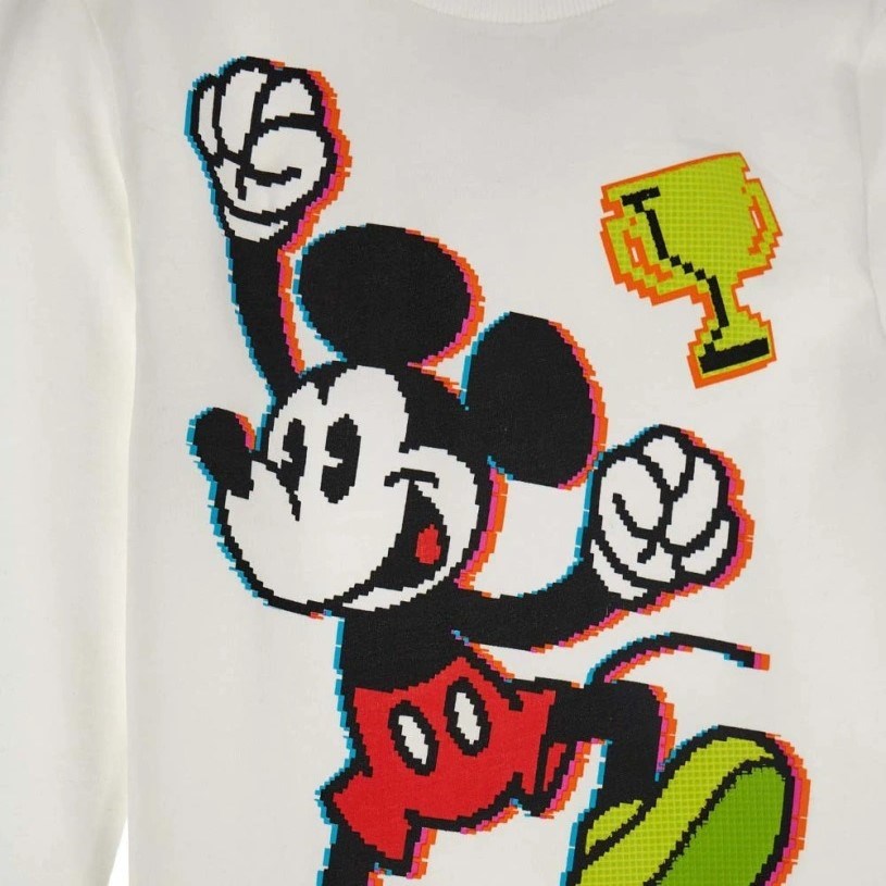 Original Marines Micky Mouse Yazlık Kız Uzun Kol T-shirt Beyaz
