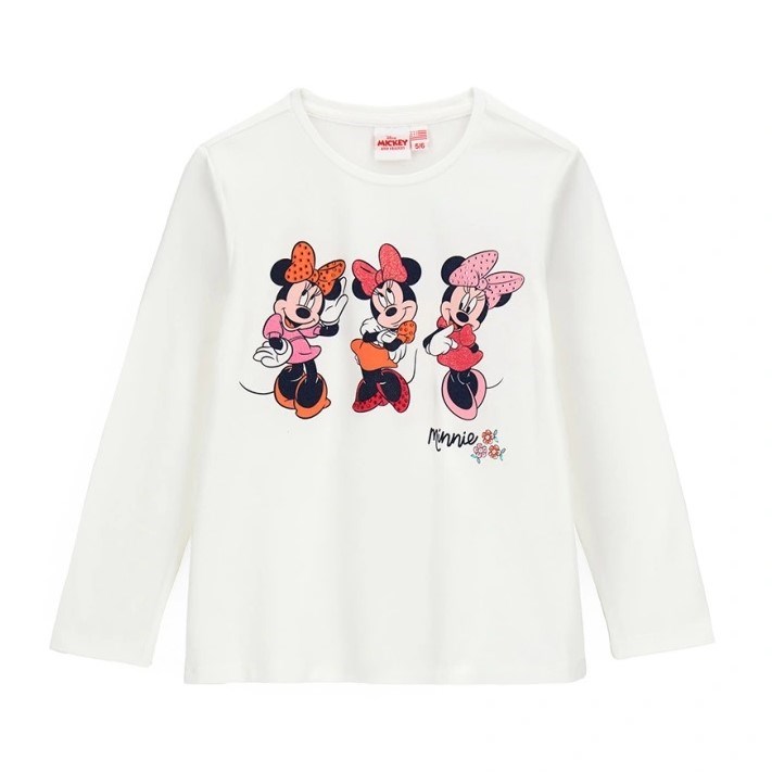Original Marines Minnie Yazlık Kız Uzun Kol T-shirt Beyaz