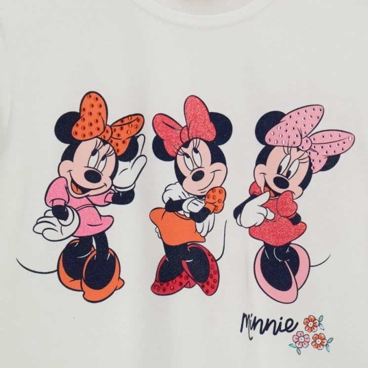Original Marines Minnie Yazlık Kız Uzun Kol T-shirt Beyaz