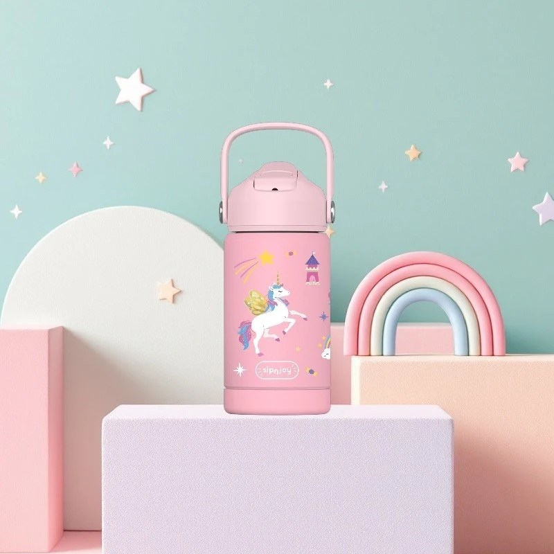 Sipnjoy FlipSip Çocuk Su Termosu 360 ml - Golden Horn 