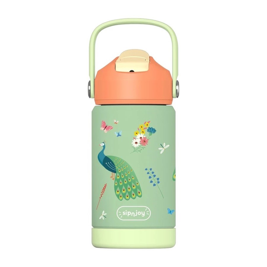 Sipnjoy FlipSip Çocuk Su Termosu 360 ml - Peacock Queen 