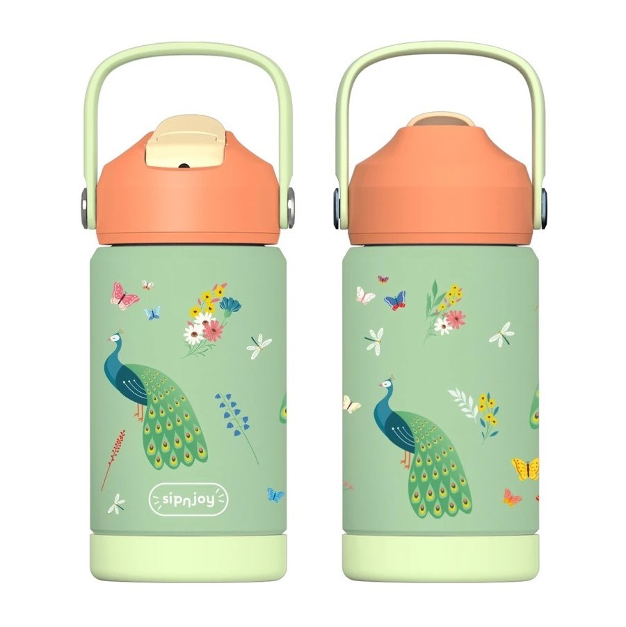 Sipnjoy FlipSip Çocuk Su Termosu 360 ml - Peacock Queen 