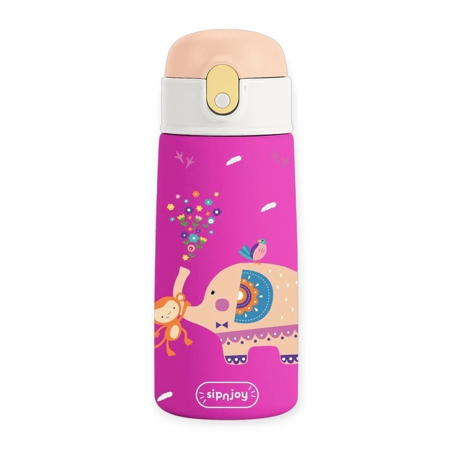 Sipnjoy SipSquad Çocuk Su Termosu 480 ml - Jolly Elephant 