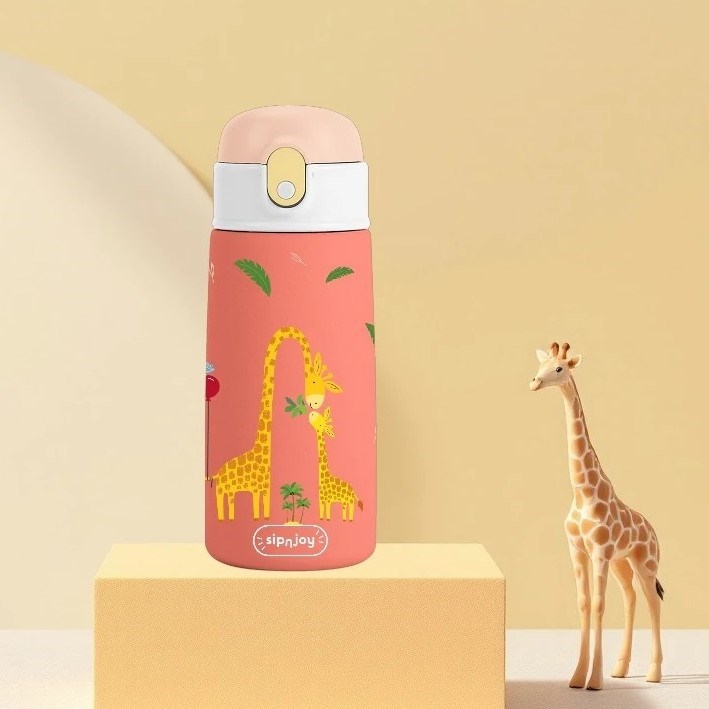 Sipnjoy SipSquad Çocuk Su Termosu 480 ml - Giggle Giraffe 